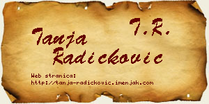 Tanja Radičković vizit kartica